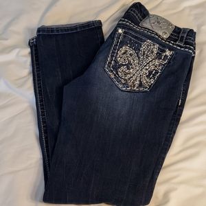 Miss Me Jeans with Fleur de Lis straight cut